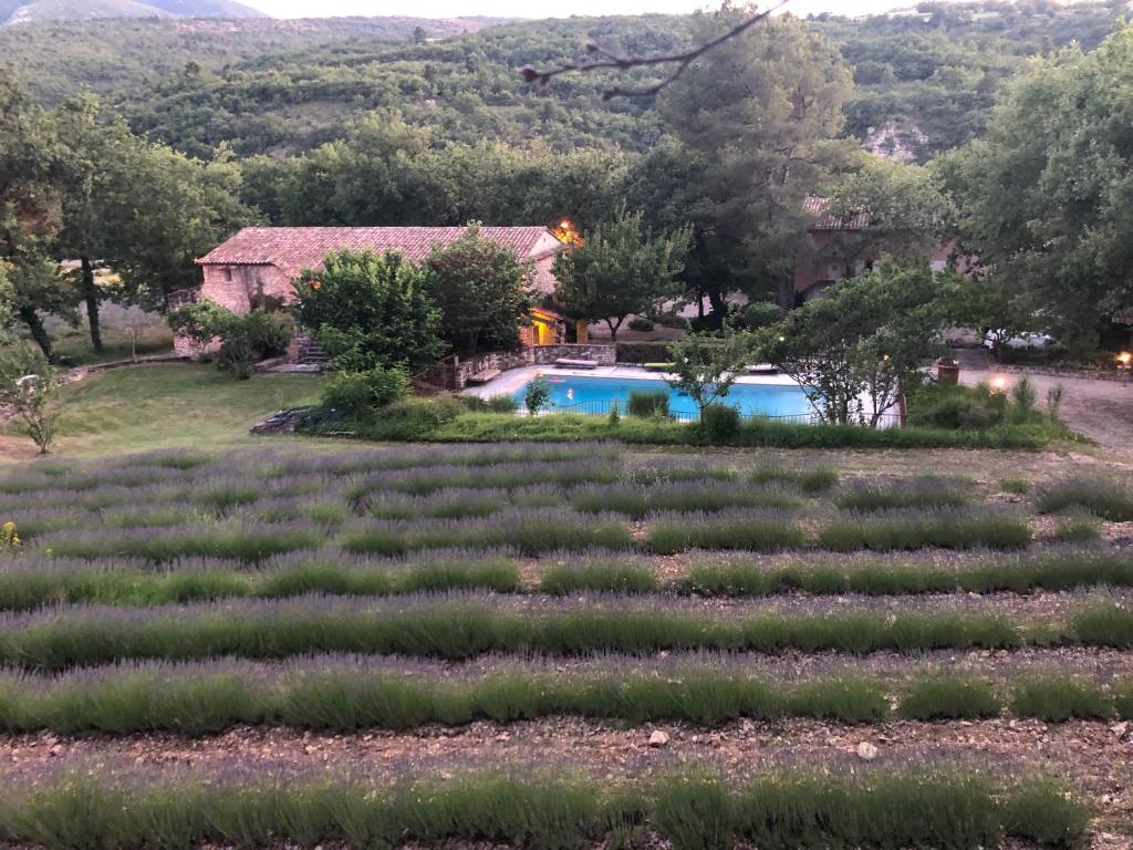 Bazén v ubytování Hôtel Lou Caleù restaurant le Rocher des Abeilles nebo v jeho okolí