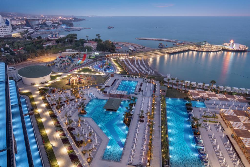 an aerial view of the pool at the resort at Mylome Luxury Hotel & Resort in Okurcalar