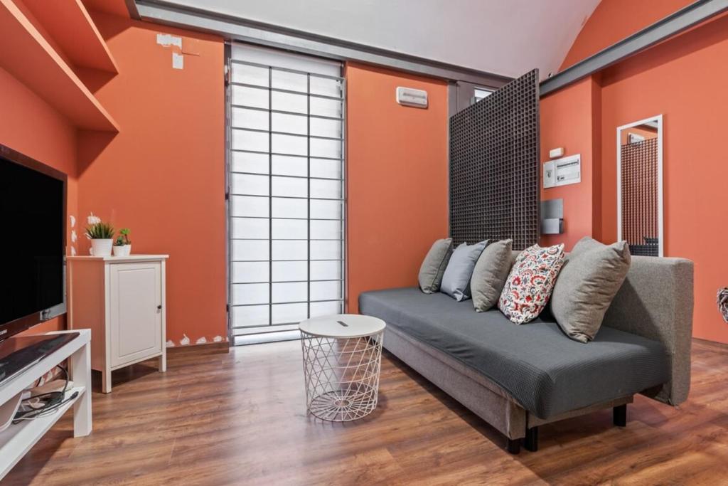 Khu vực ghế ngồi tại Contemporary flat with 1-Bedroom in Madrid