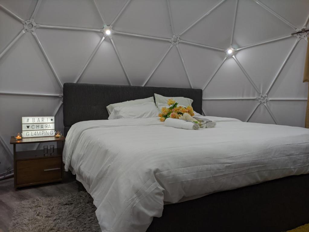 Postel nebo postele na pokoji v ubytování Barichara Glamping
