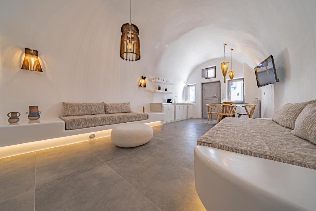 Posezení v ubytování Eternity Suites Santorini