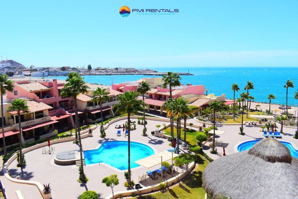 an aerial view of the resort and the ocean at Marina Pinacate C-518 in Puerto Peñasco