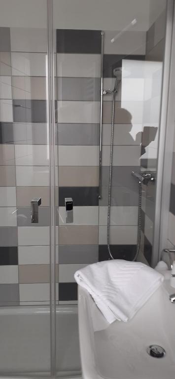 Koupelna v ubytování Hotel Marco Polo