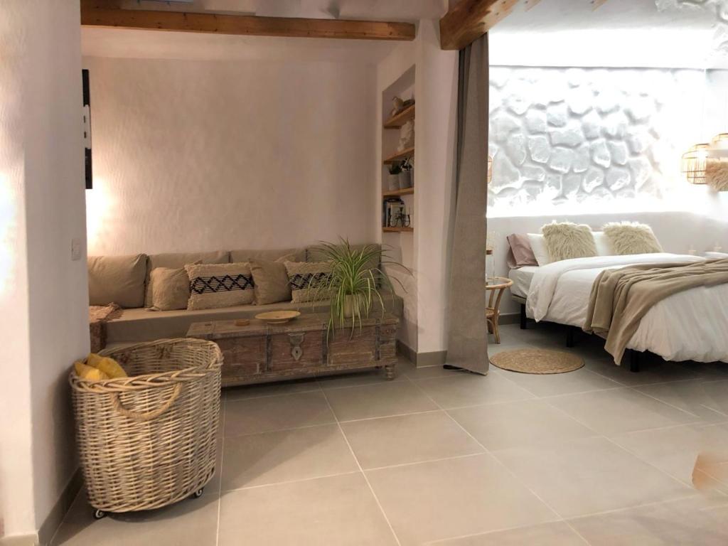 Posteľ alebo postele v izbe v ubytovaní Casita blanca cerca de Timanfaya