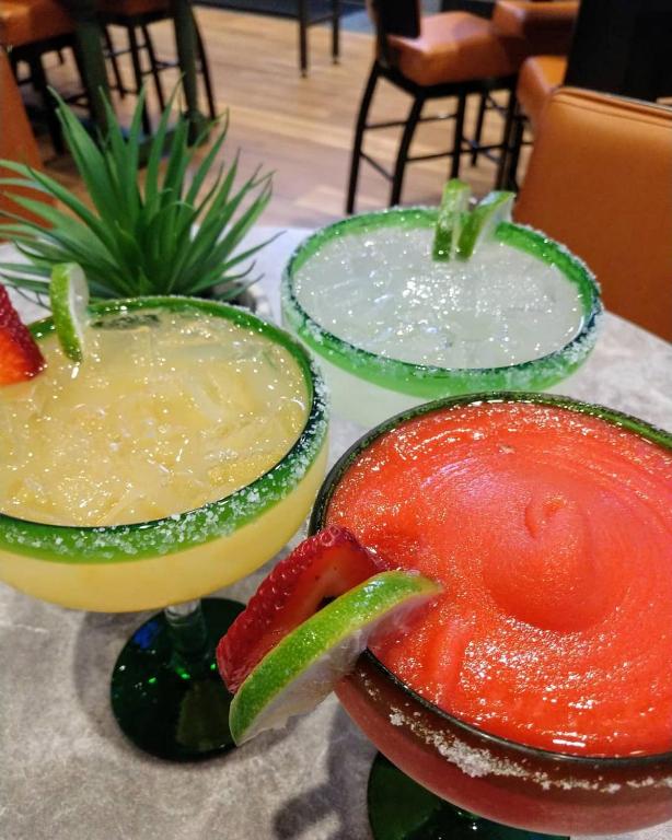 three slices of fruit sitting on a table at Gold Country Casino Resort in Oroville