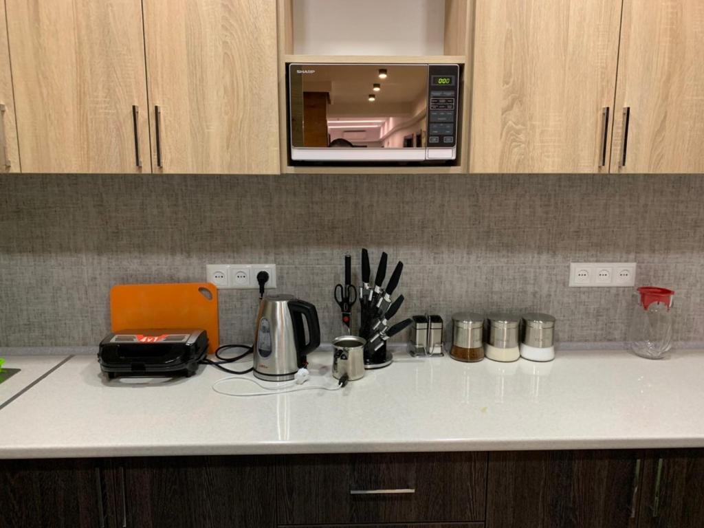 Kuchyň nebo kuchyňský kout v ubytování Loft Host Yerevan