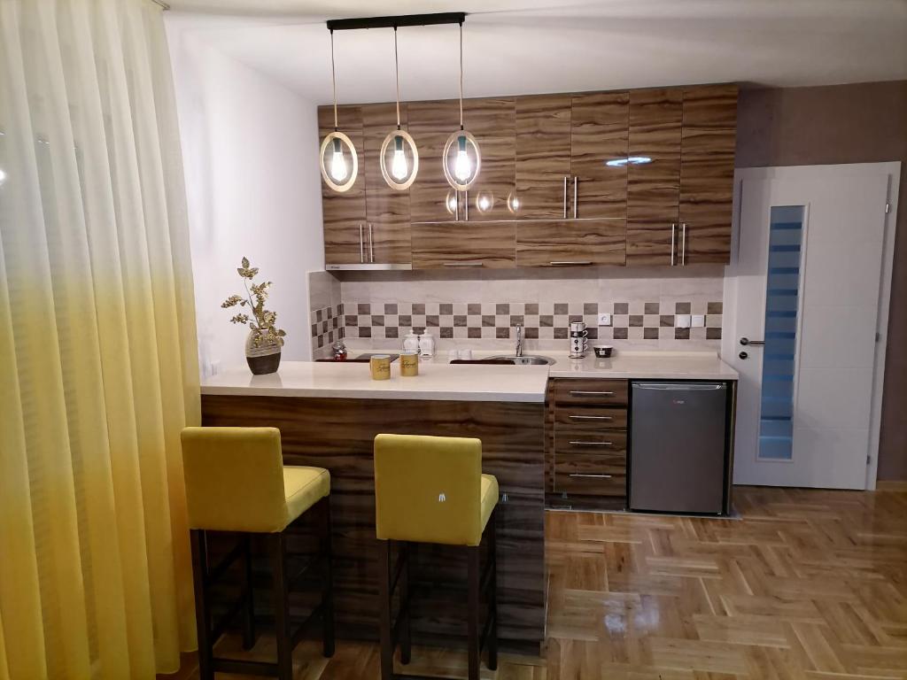 Kuchyň nebo kuchyňský kout v ubytování Apartman Jasna