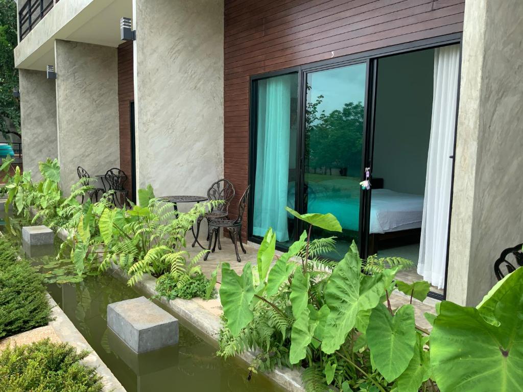 Zahrada ubytování Saythong boutique hotel