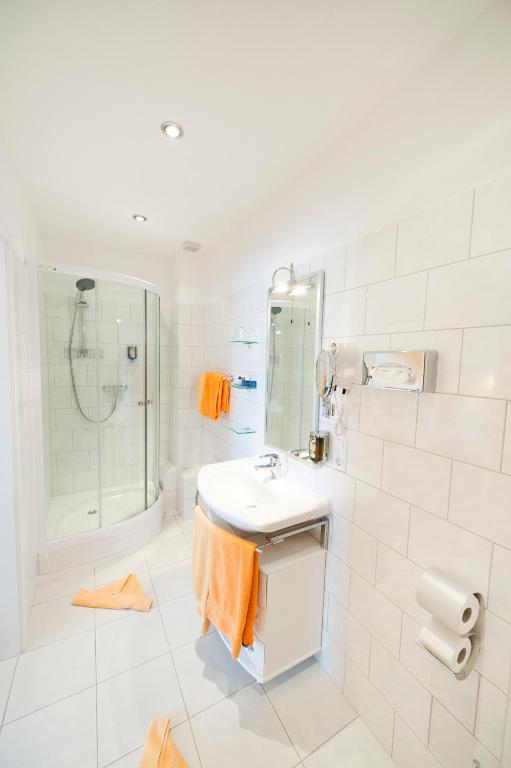 Koupelna v ubytování Hotel Spöttel