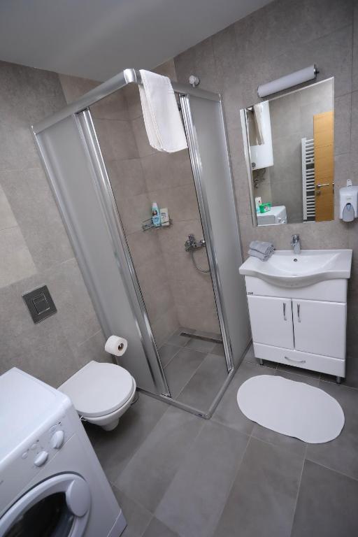 Koupelna v ubytování Mipet apartmani