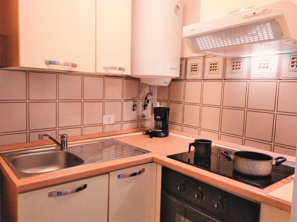 Kuchyň nebo kuchyňský kout v ubytování Trarego haus