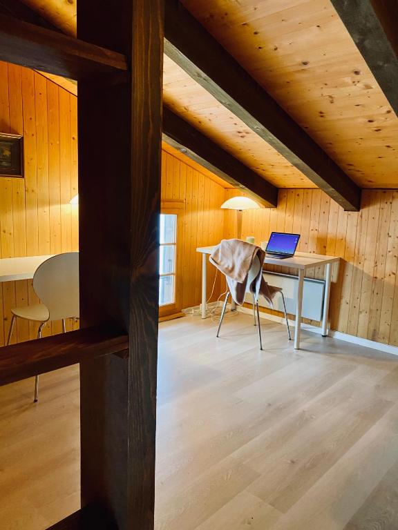 TV a/nebo společenská místnost v ubytování Chalet Amwäg