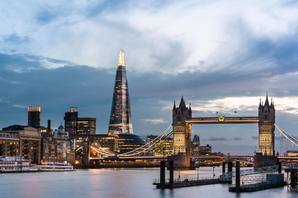 a view of the city of london and the tower bridge at Shangri-La The Shard, London in London