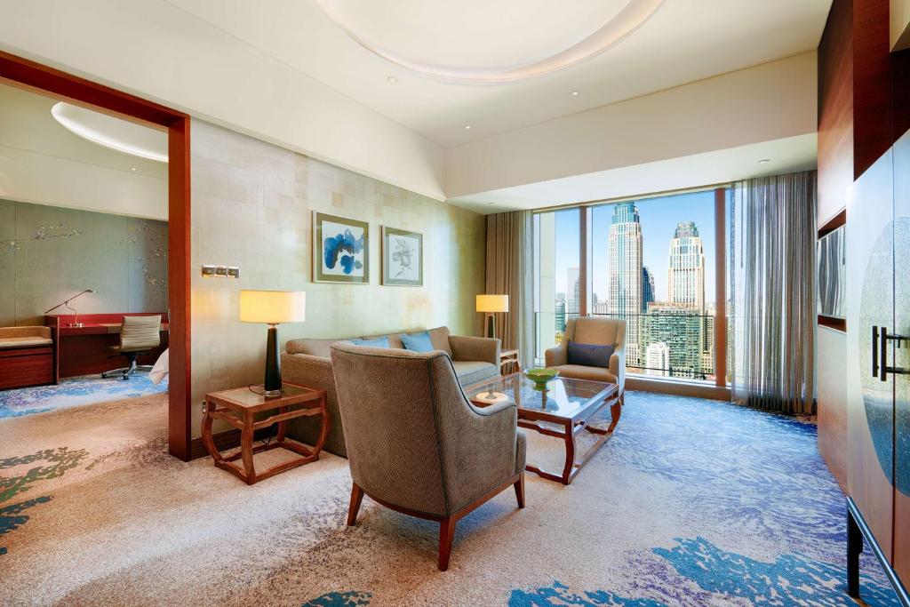 Posezení v ubytování Shangri-La Tianjin