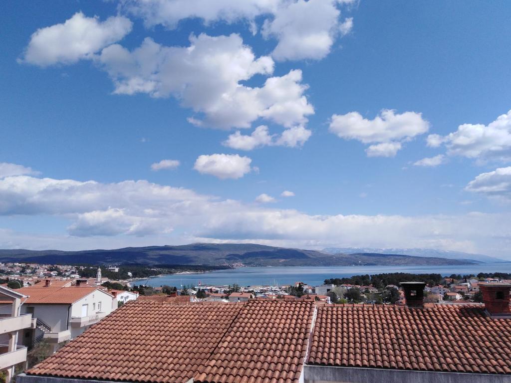 a view of the water from a roof of a building at Apartment Goran in Krk
