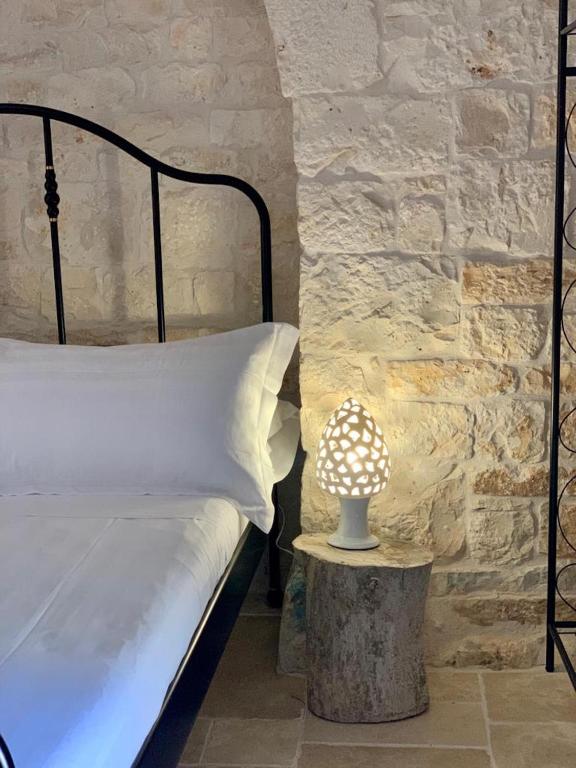 Postel nebo postele na pokoji v ubytování i Trulli del Fauno