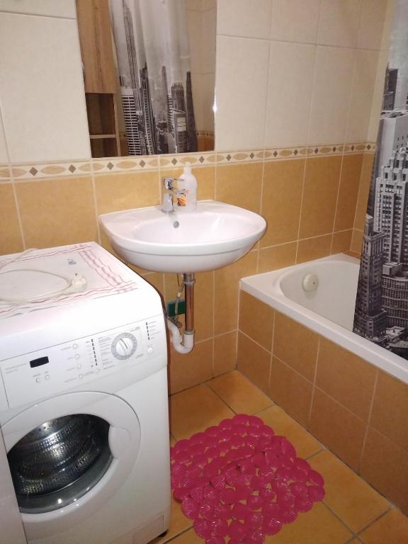Koupelna v ubytování Budai Vám Apartmanház