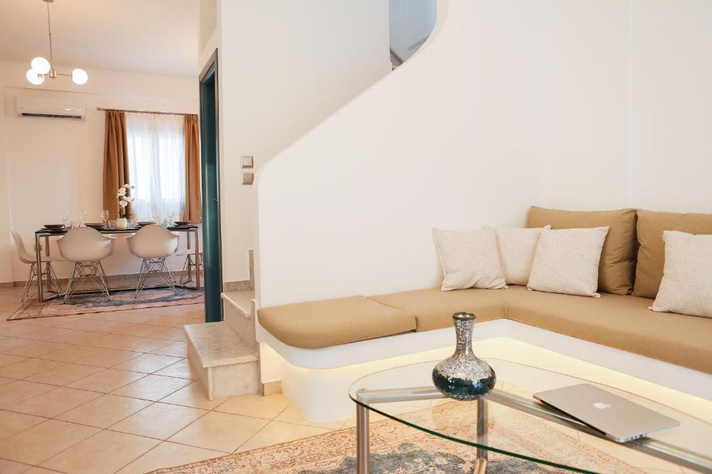 Posezení v ubytování The Z Private Villa, Santorini
