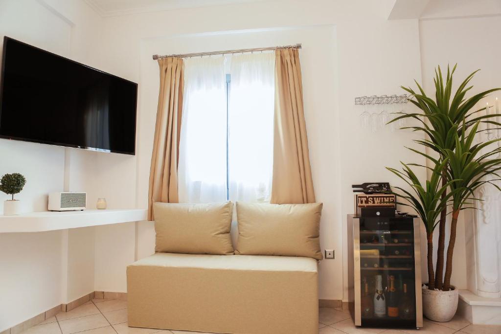 TV a/nebo společenská místnost v ubytování The Z Private Villa, Santorini