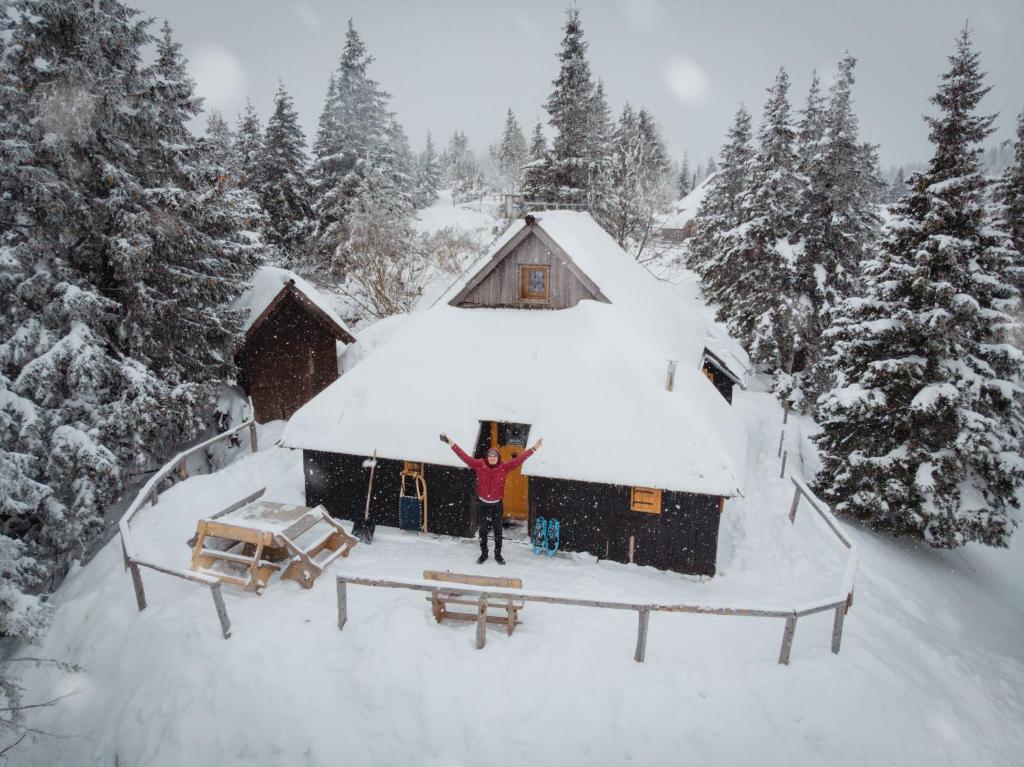 Koča Bistra - Velika planina v zimě