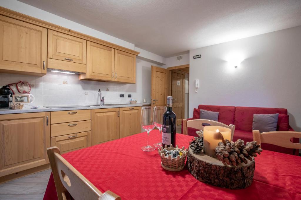 Kuchyň nebo kuchyňský kout v ubytování Chalet Del Bosco
