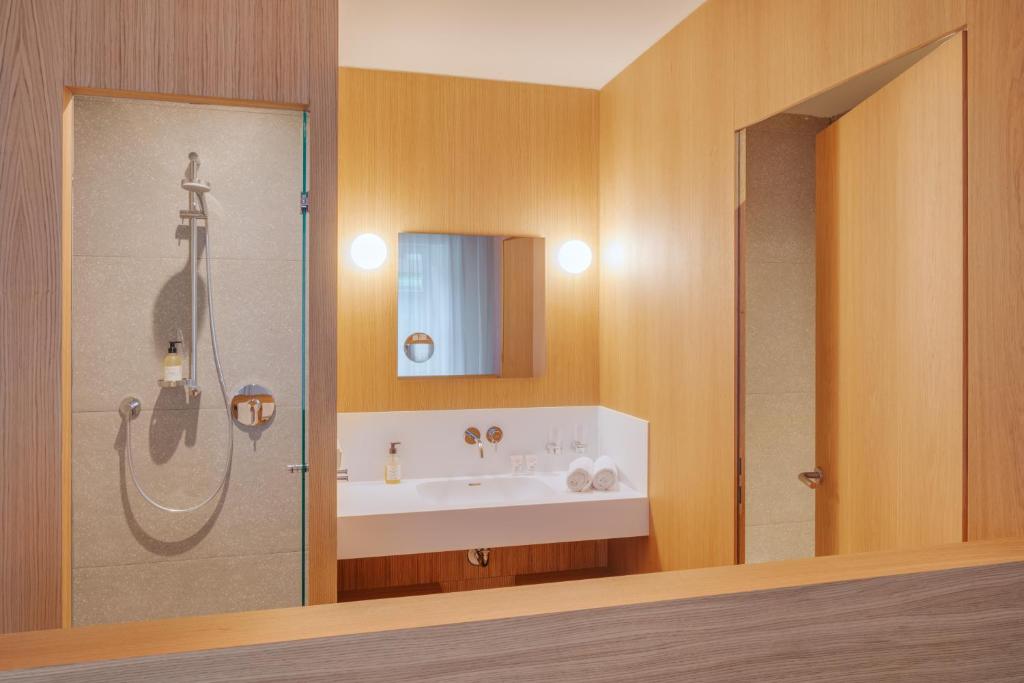 Koupelna v ubytování Hotel Central