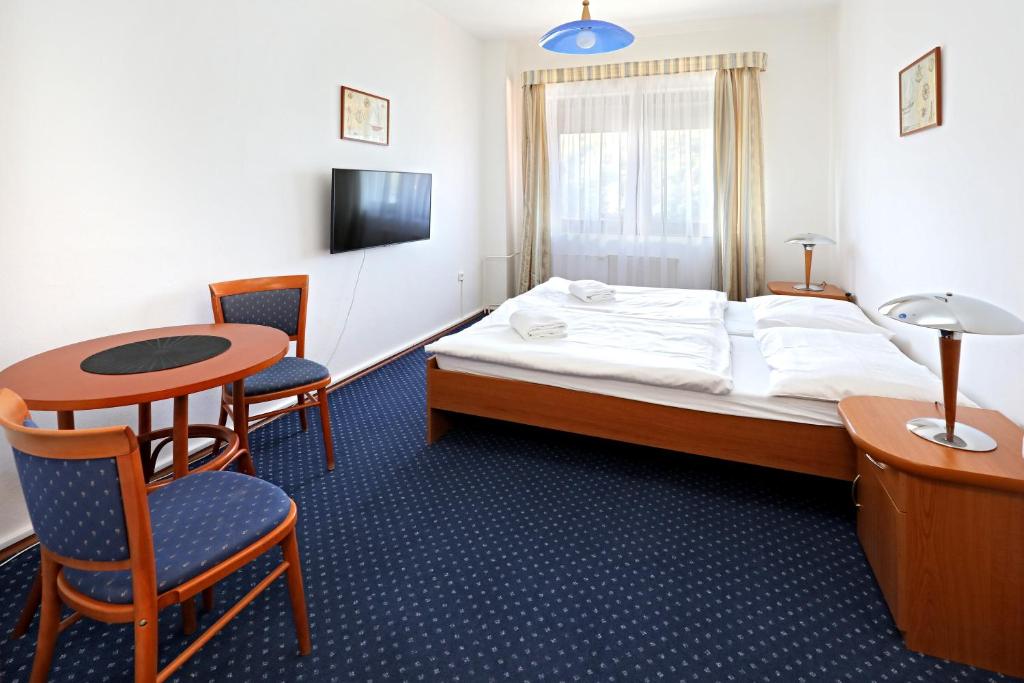 Postel nebo postele na pokoji v ubytování Hotel Laguna Slapy