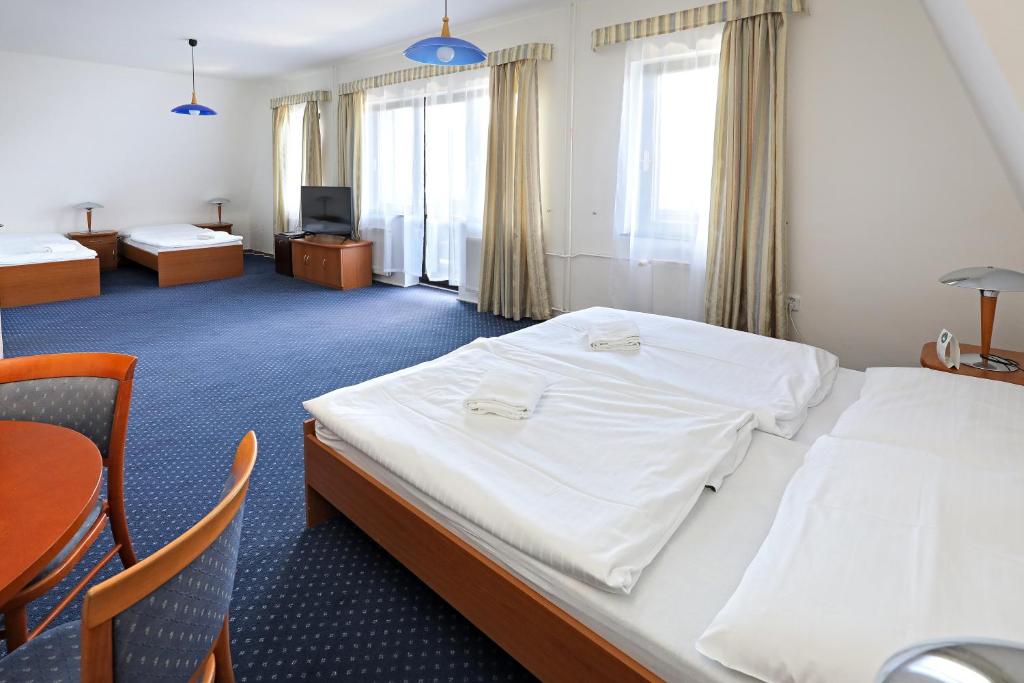 Postel nebo postele na pokoji v ubytování Hotel Laguna Slapy