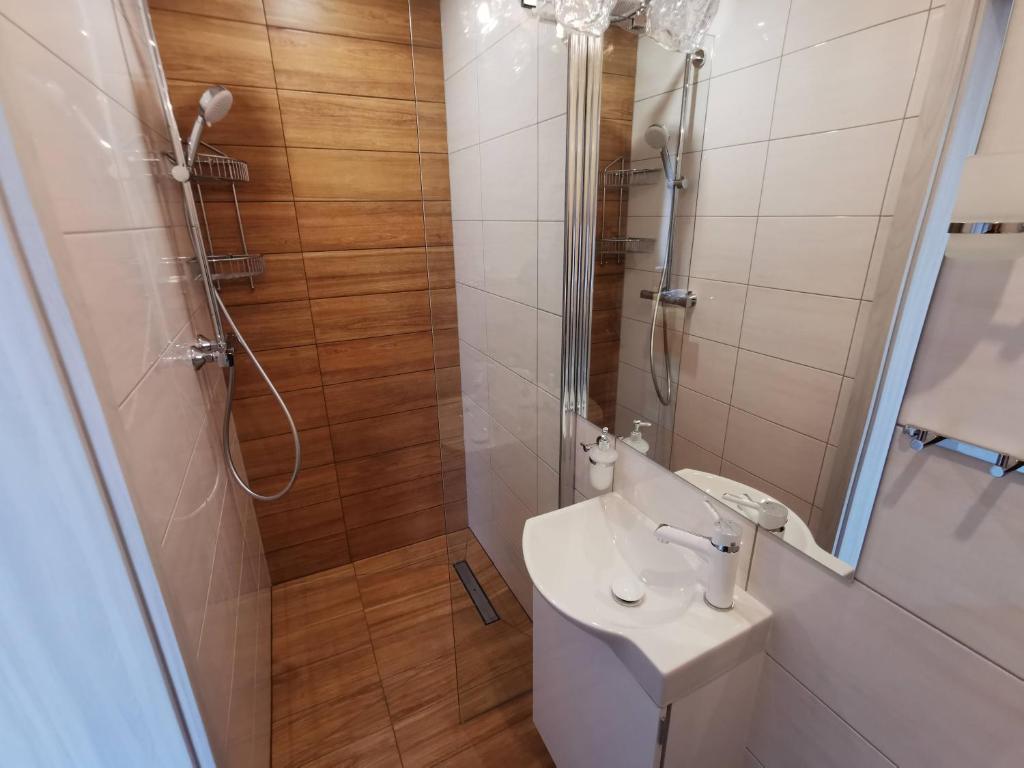 Kúpeľňa v ubytovaní Noclegi na Wspólnej