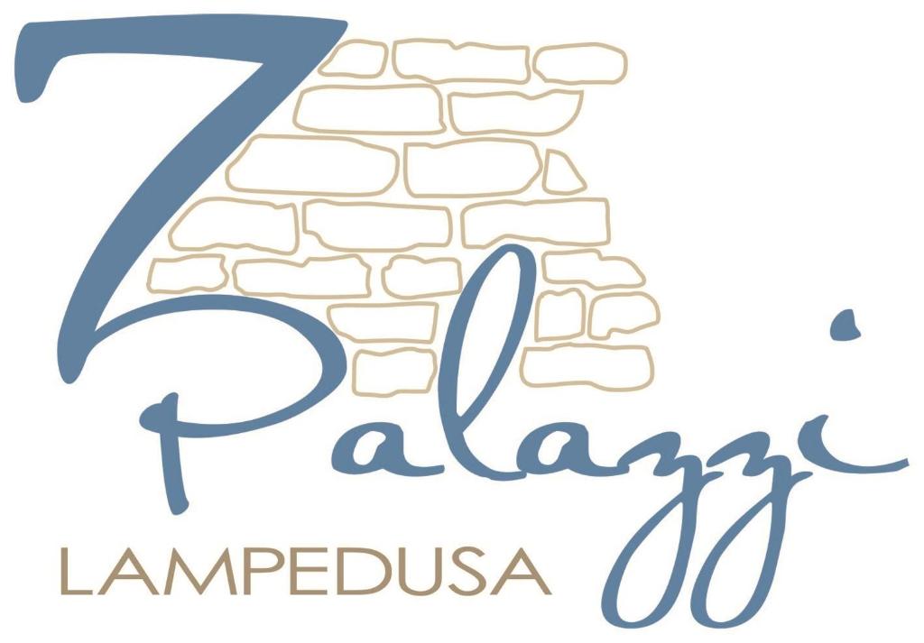 ランペドゥーザにある7Palazziの煉瓦壁の遊戯会のロゴ