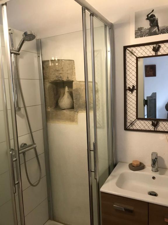 Koupelna v ubytování Mas le Nogier Gites Apartments