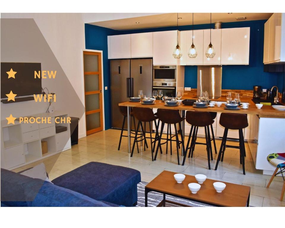 Kuchyň nebo kuchyňský kout v ubytování COLIVING TOUT CONFORT- LOOS LES LILLE-MAISON PARTAGEE-7 chambres-5 sdb-6WC-LOOS LES LILLE