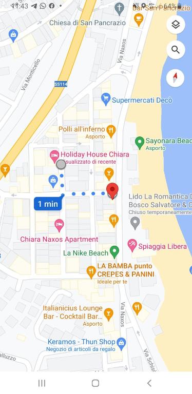 a map of china nazaré attractions at Holiday house Chiara in Giardini Naxos