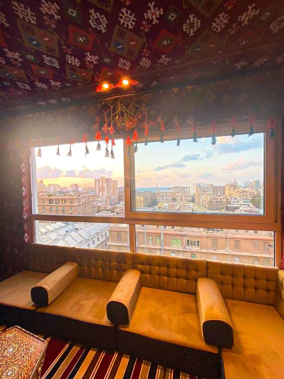 A seating area at Arabian Nights in the heart of historic Alexandria
