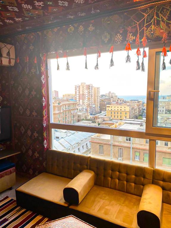 A seating area at Arabian Nights in the heart of historic Alexandria