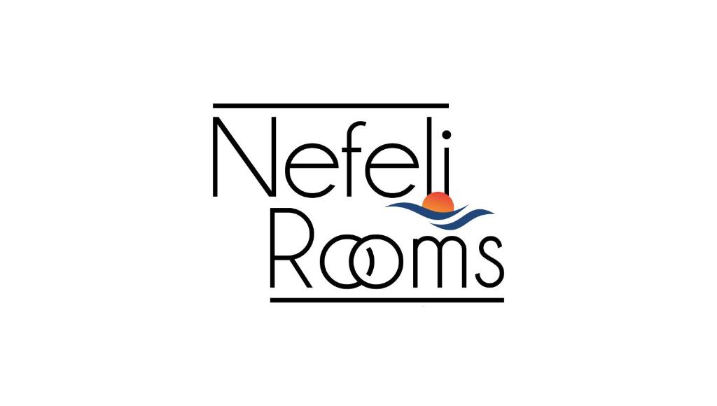 a label for a rental room with the words netilros at Nefeli Rooms in Pefki