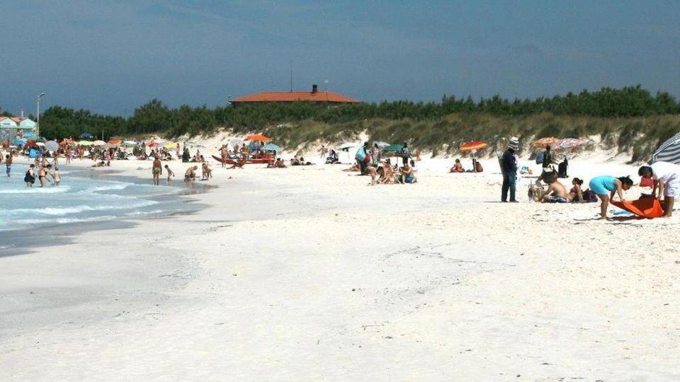 un gran grupo de personas en una playa en Sole...Mare...e...Spiaggie Bianche!, en Vada