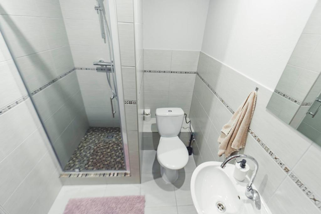 Koupelna v ubytování O.K. Hotel