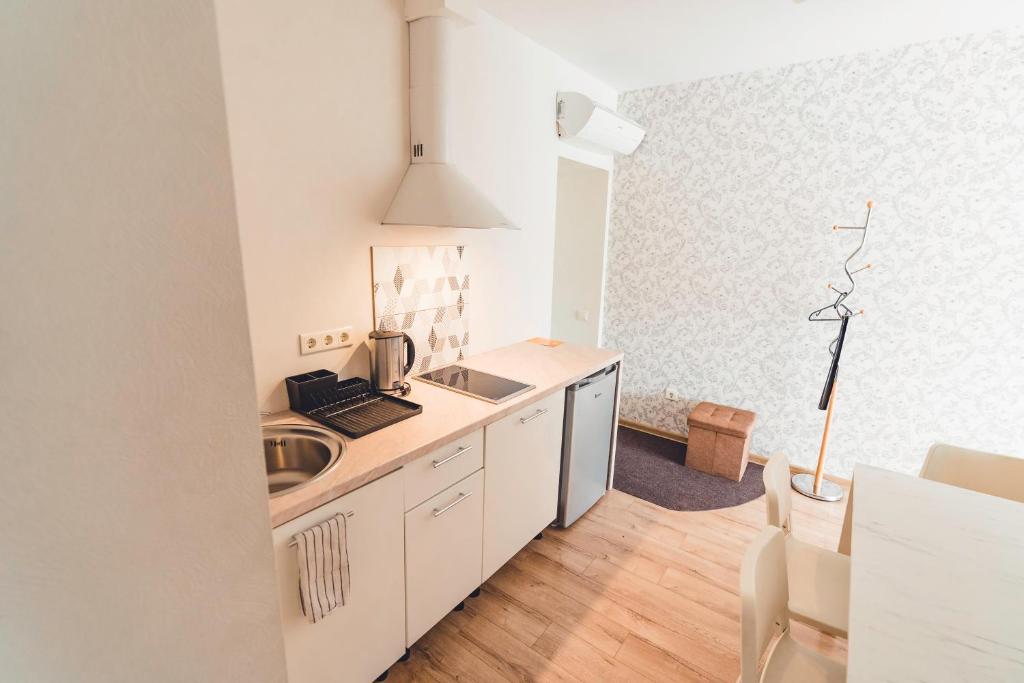 Kuchyň nebo kuchyňský kout v ubytování O.K. Hotel