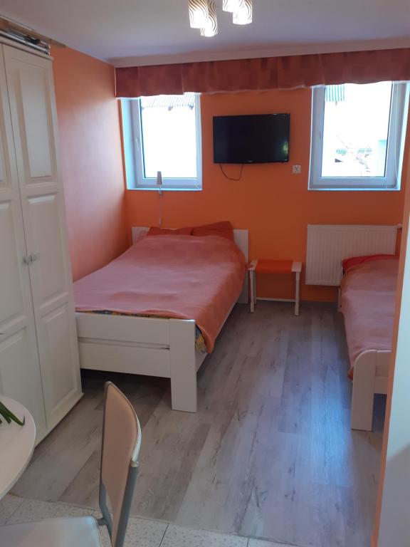 Μια τηλεόραση ή/και κέντρο ψυχαγωγίας στο Wynajem apartamentów i pokoi.