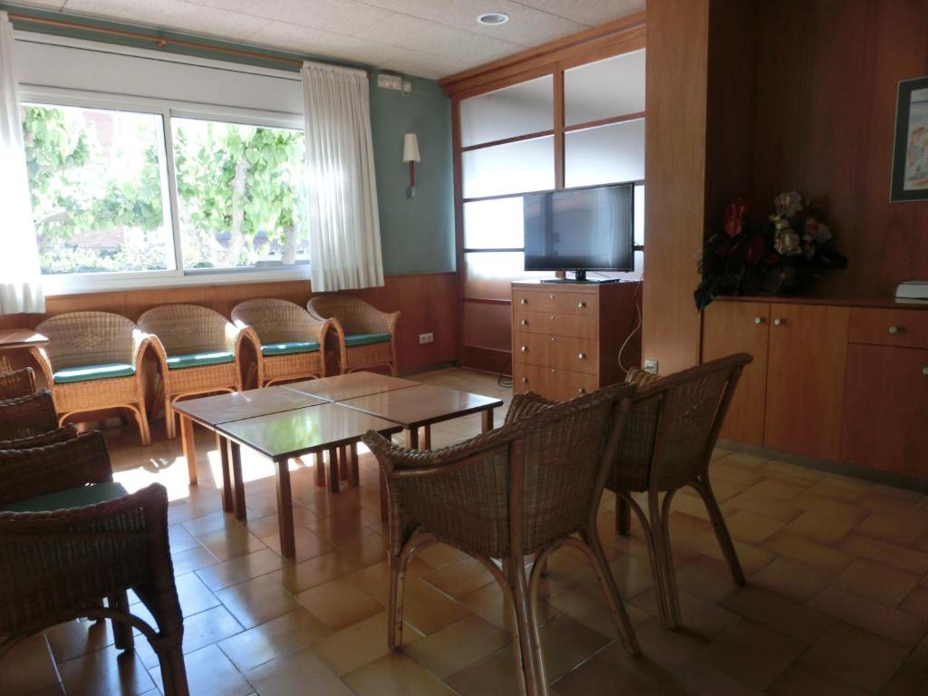 TV a/nebo společenská místnost v ubytování Hotel Can Català