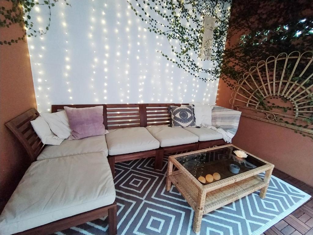 Posezení v ubytování Casa da Glicia, una casa con piscina privada, para disfrutar y relajarse
