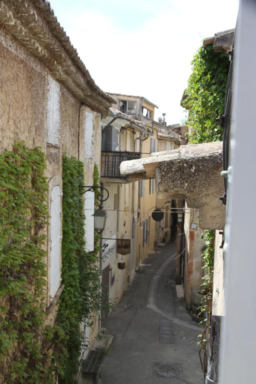 an alley with ivy growing on the side of buildings at LE PASSAGE in Lourmarin