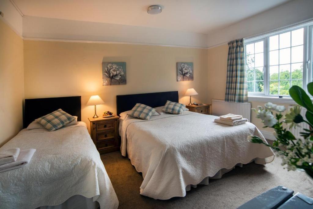 a bedroom with two beds and a window at Westbourne Lodge in Birmingham