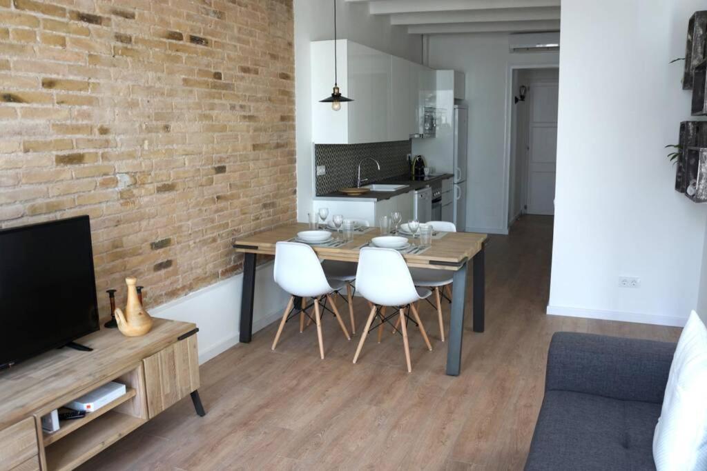 Kuchyň nebo kuchyňský kout v ubytování Barcelona Industrial Style Apartment
