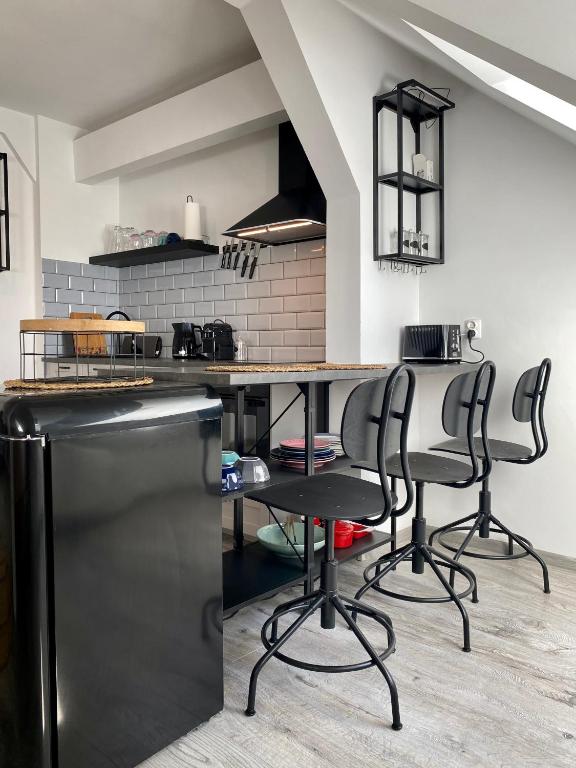 Kuchyňa alebo kuchynka v ubytovaní apartament Hrabala