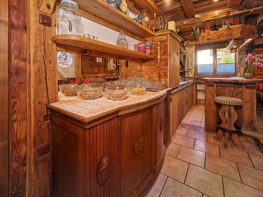 Kuchyň nebo kuchyňský kout v ubytování Haus Erbhof