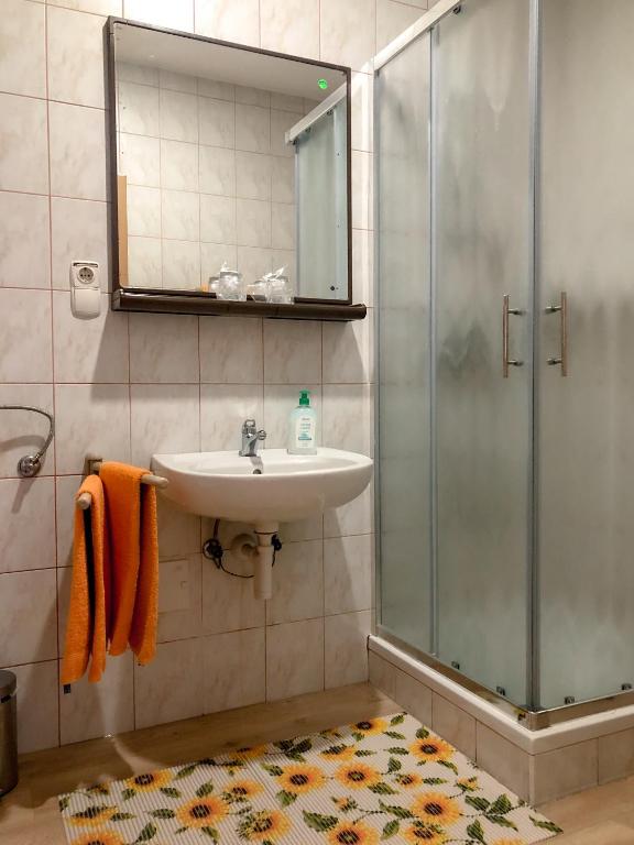 Koupelna v ubytování Apartments Sončnica