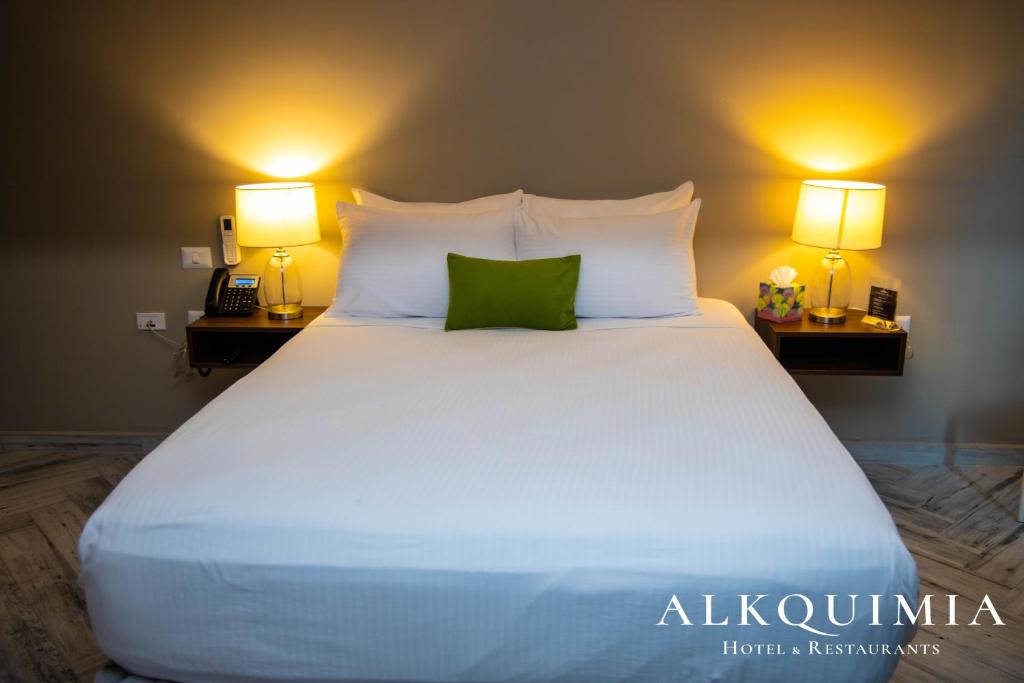 Postel nebo postele na pokoji v ubytování HOTEL ALKQUIMIA