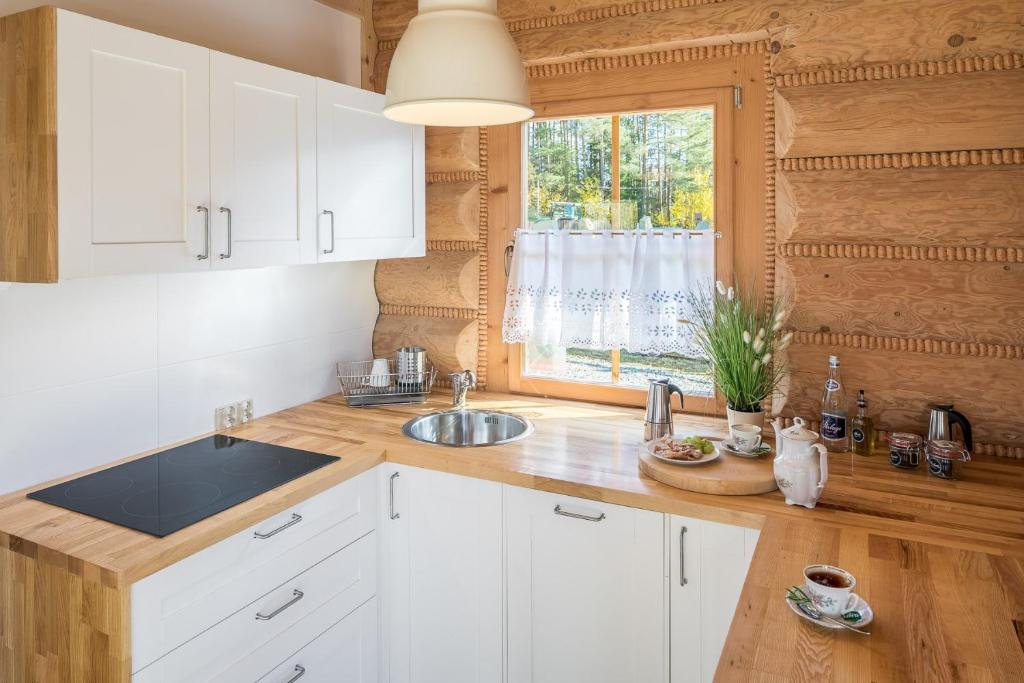 Kuchyň nebo kuchyňský kout v ubytování Nydala Rustic